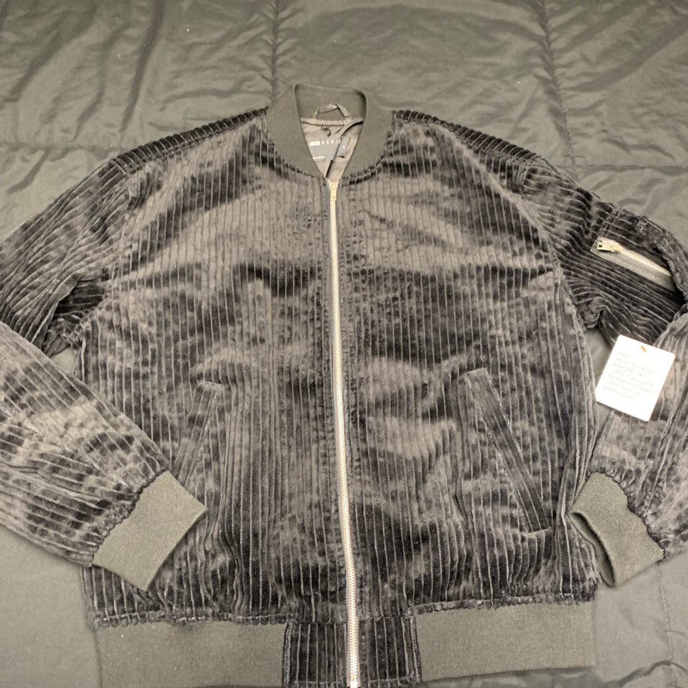 Black velvet Bomber Jacket